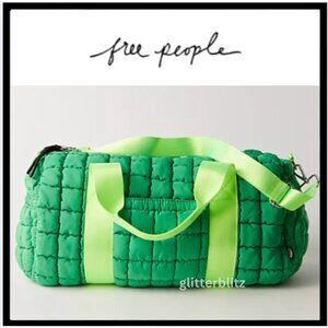 💚 Free People FP Movement Quilted Duffle Bag Kelly Green - Factory Sealed